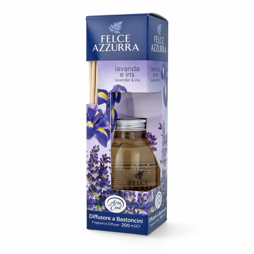 PAGLIERI Felce Azzurra Aria Casa Raumduft Diffusor mit St&auml;bchen Lavendel &amp; Iris Duftst&auml;bchen 200ml