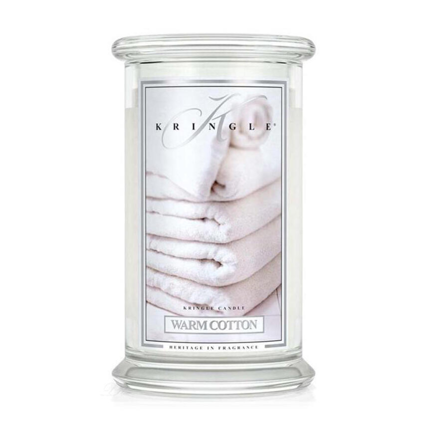 Kringle Candle Warm Cotton Gro&szlig;es Glas Duftkerze 624 g