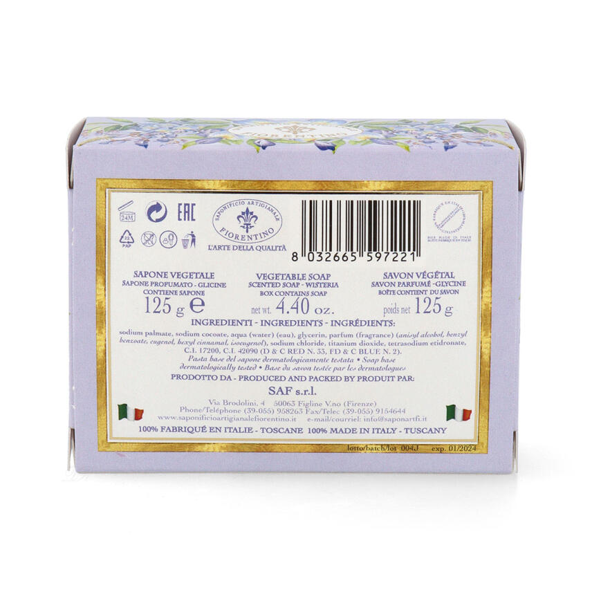 Saponificio Artigianale Fiorentino Botticelli Glicine - Glyzinien Seife 125 g