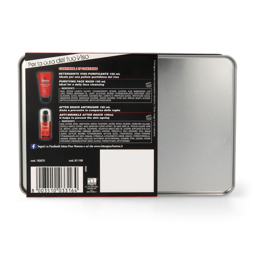 intesa pour Homme Geschenkset After Shave Antirughe &amp; Gesichtsreiniger