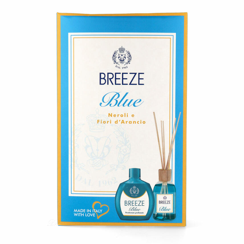Breeze Geschenkset Deodorant Squeeze Blue 100 ml &amp; Raumdiffusor 100 ml
