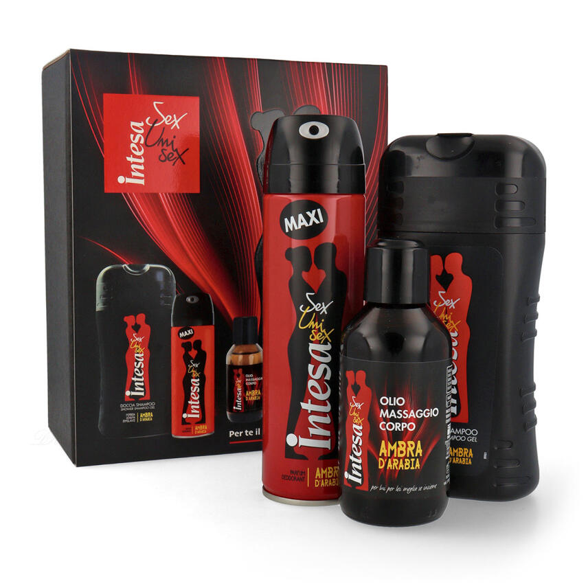 Intesa Geschenk Set Ambra DArabia Deodorant, Duschgel &amp; Massage&ouml;l