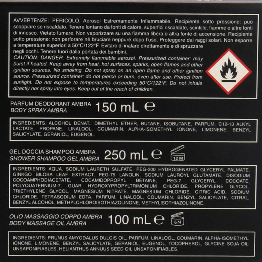 Intesa Geschenk Set Ambra DArabia Deodorant, Duschgel &amp; Massage&ouml;l