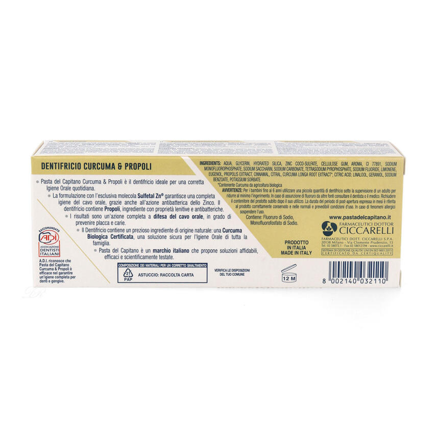 Pasta del Capitano Curcuma &amp; Propoli Zahnpasta 75 ml