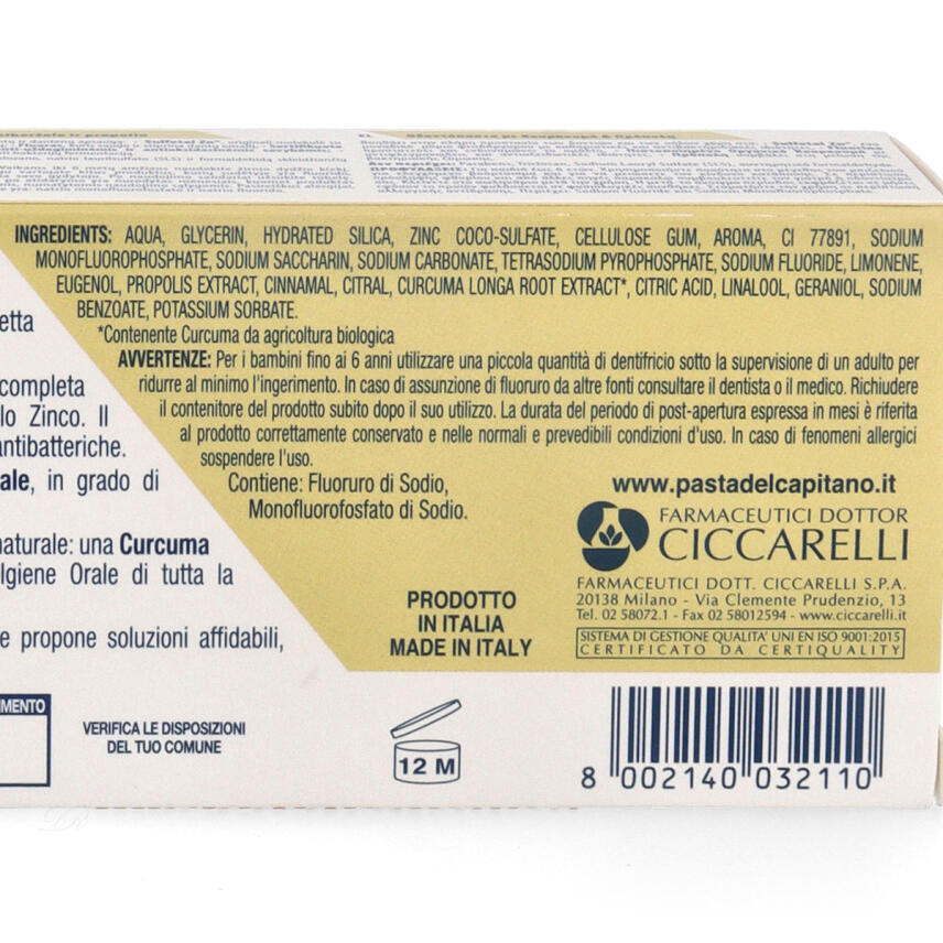 Pasta del Capitano Curcuma &amp; Propoli Zahnpasta 75 ml