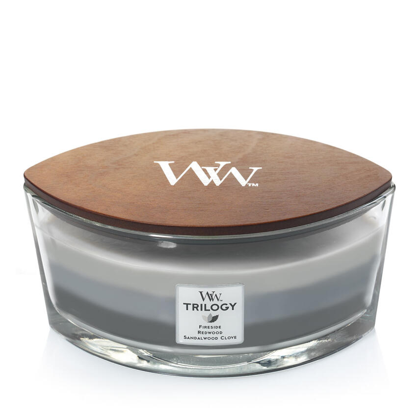 WoodWick Trilogy Warm Woods Ellipse Duftkerze 454 g