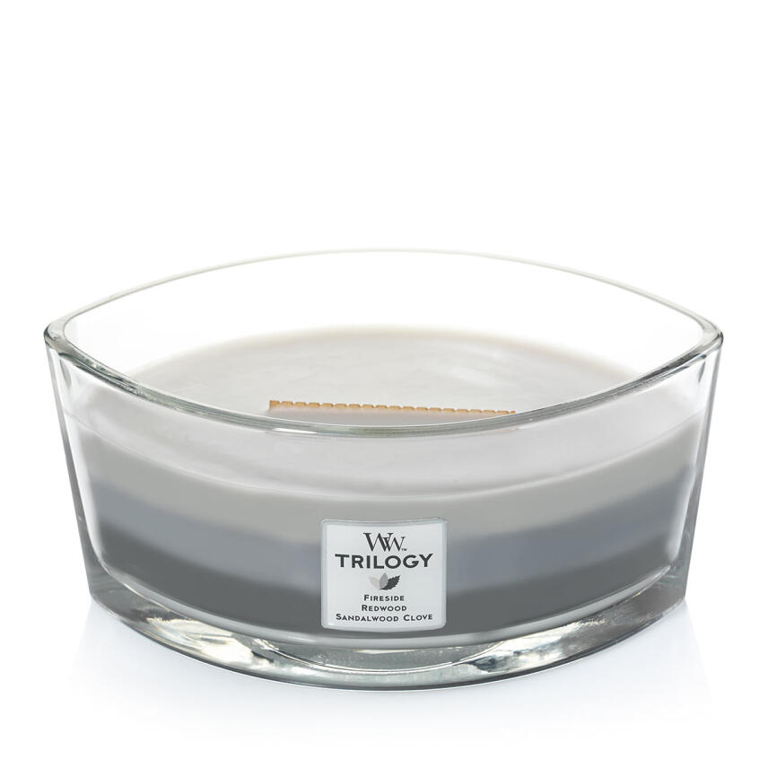 WoodWick Trilogy Warm Woods Ellipse Duftkerze 454 g