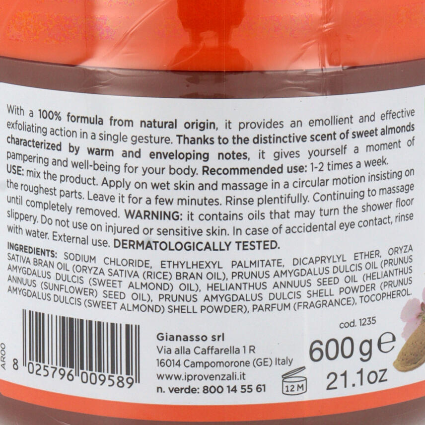 I Provenzali Body Scrub mit s&uuml;&szlig;em Mandel&ouml;l 600g - Peeling