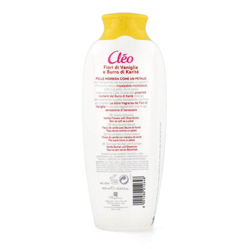 Paglieri Cl&eacute;o Dusch &amp; Badegel Vanillebl&uuml;ten und Karit&eacute;butter 400 ml