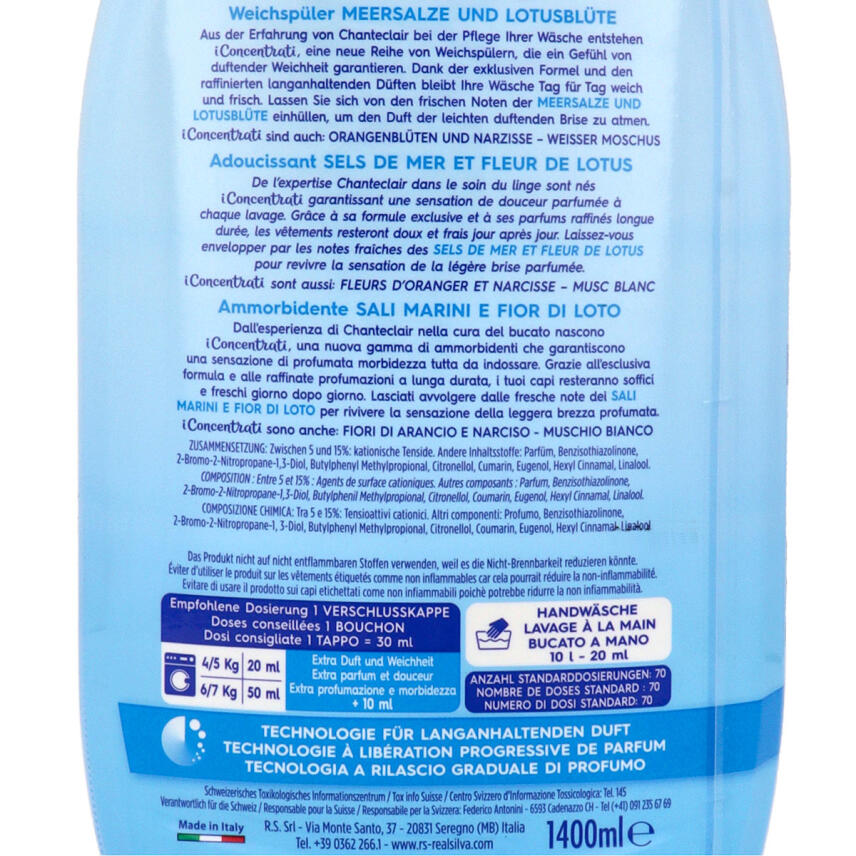 Chante Clair Weichsp&uuml;ler Konzentrat Sali Marini e Loto 1400ml - 70 Waschg&auml;nge