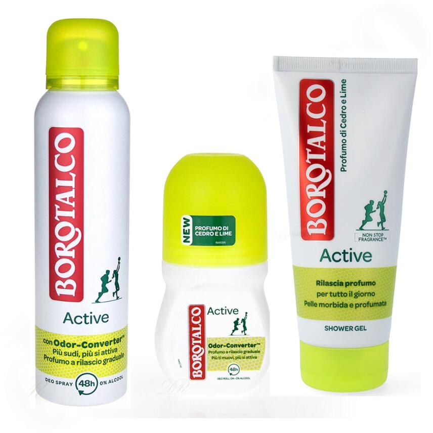 Borotalco Active deo Zeder &amp; Limette Odor Converter 3x 150ml