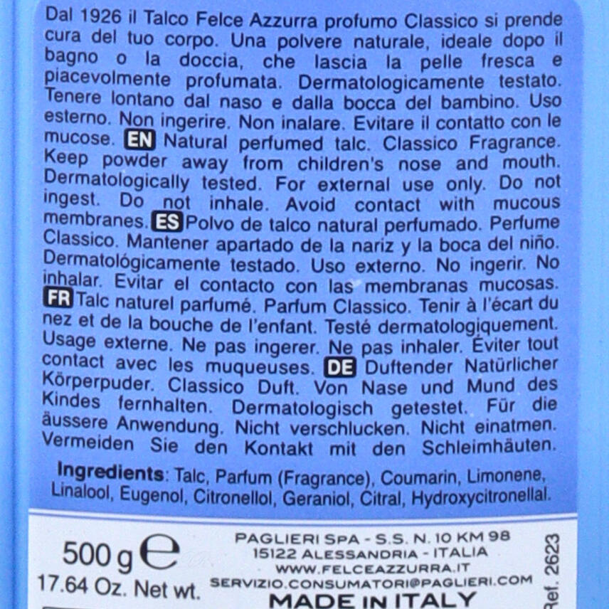 PAGLIERI Felce Azzurra K&ouml;rperpuder Talco Talk puder 12x 500g