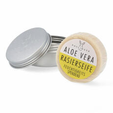 Haslinger Shaving Soap Aloe Vera 60g tin can