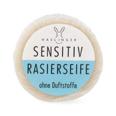 Haslinger Rasierseife Sensitive ohne Duftstoffe 60g in Schraubdose