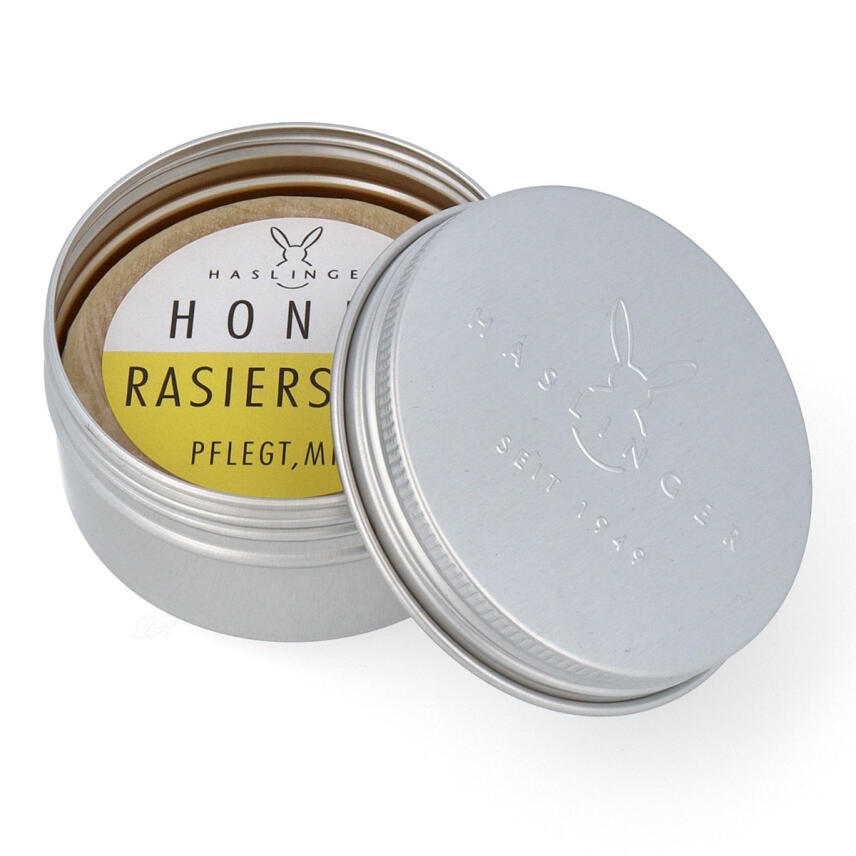 Haslinger Rasierseife HONIG mild und pflegend 60g in Schraubdose