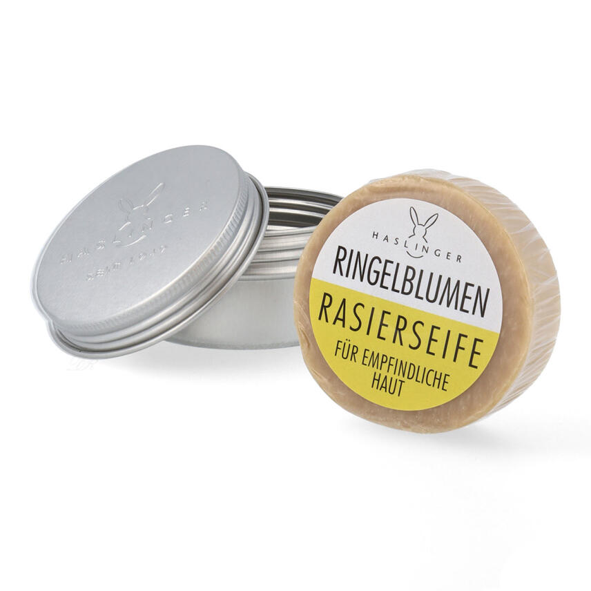 Haslinger Rasierseife Ringelblumen 60g in Schraubdose