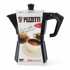Pezzetti Italexpress 3 Tassen Moka Espressokocher Alu - Schwarz