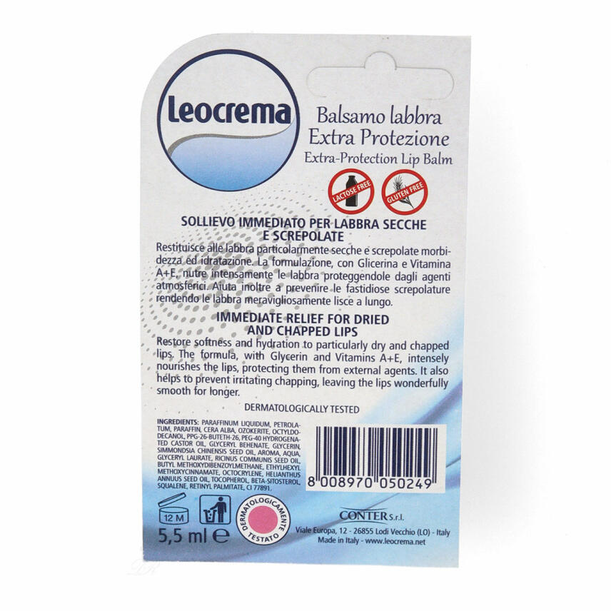 Leocrema Labbra Lippenpflege Pflegestift Extra Protection 5,5 ml Vitamin A+E