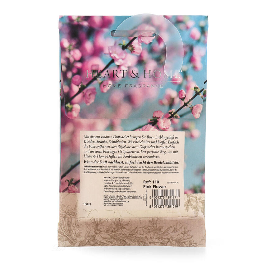 Heart &amp; Home Pink Flower Duftsachet 100 ml