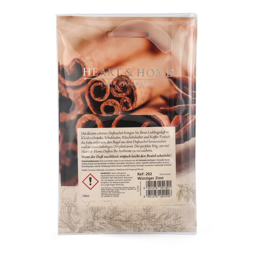 Heart &amp; Home W&uuml;rziger Zimt Duftsachet 100 ml