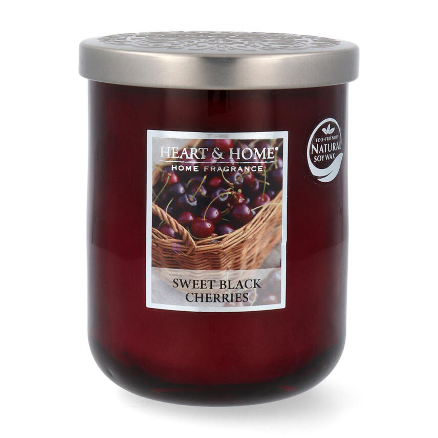 Heart &amp; Home Sweet Black Cherry Duftkerze Gro&szlig;es Glas 340 g
