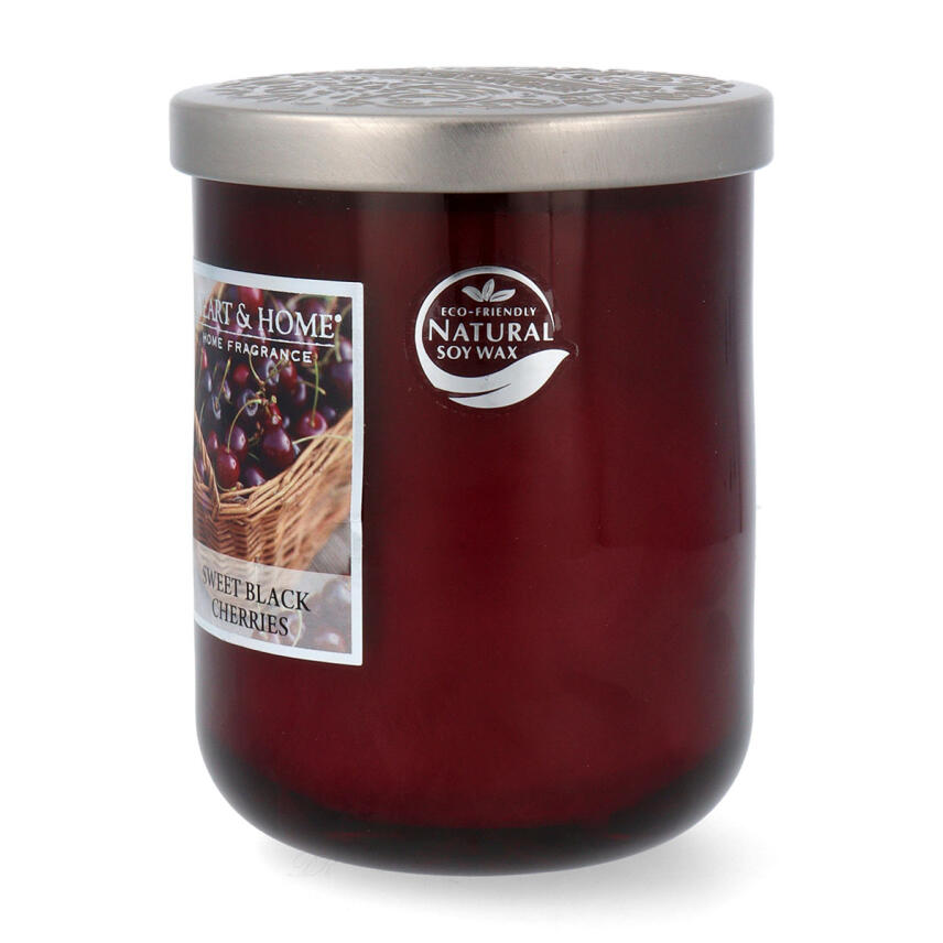 Heart &amp; Home Sweet Black Cherry Duftkerze Gro&szlig;es Glas 340 g