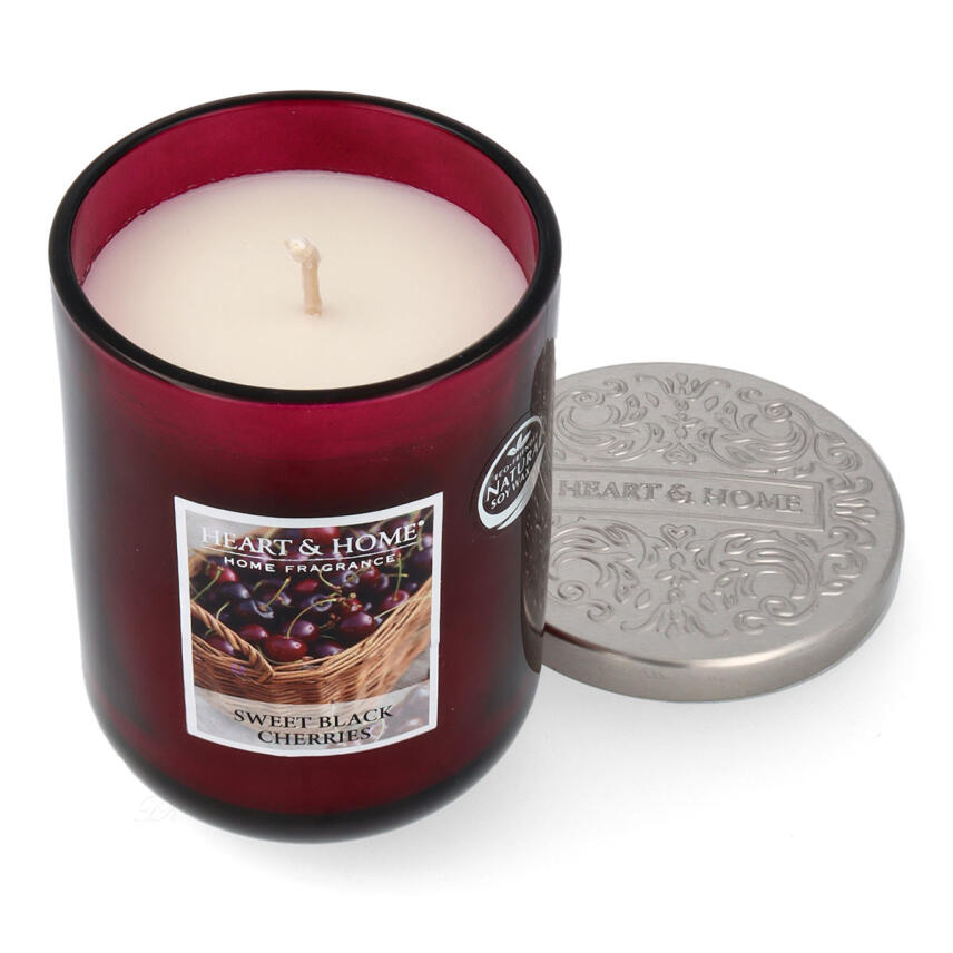 Heart &amp; Home Sweet Black Cherry Duftkerze Gro&szlig;es Glas 340 g