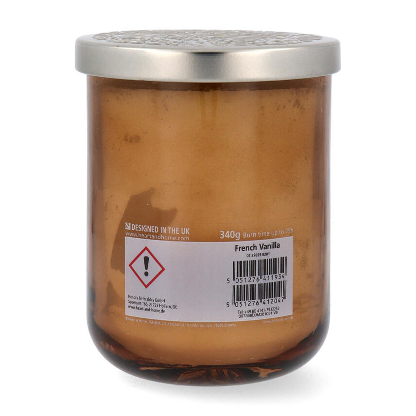 Heart &amp; Home Duftkerze French Vanilla Cupcake Gro&szlig;es Glas 340 g