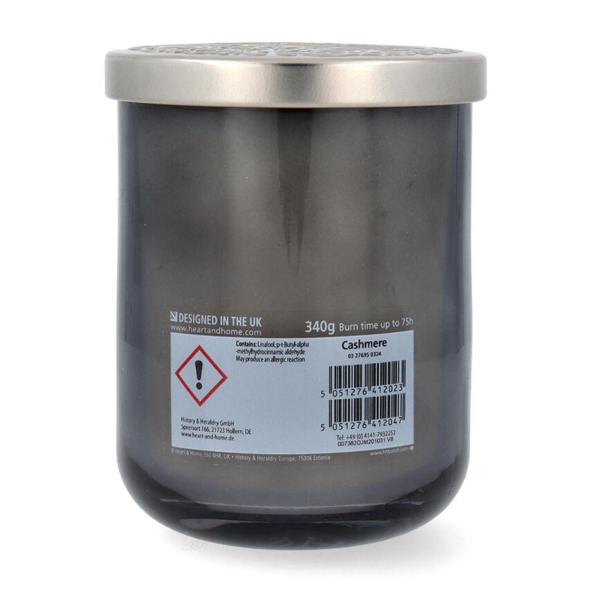 Heart &amp; Home Duftkerze Cashmere Gro&szlig;es Glas 340 g