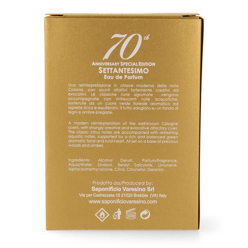 Saponificio Varesino 70th Anniversary Eau de Parfum 100 ml vapo