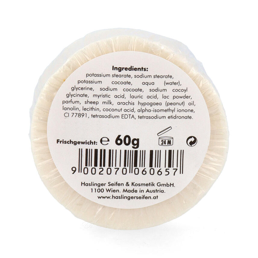 Haslinger Rasierseife Schafmilch 60g in Schraubdose