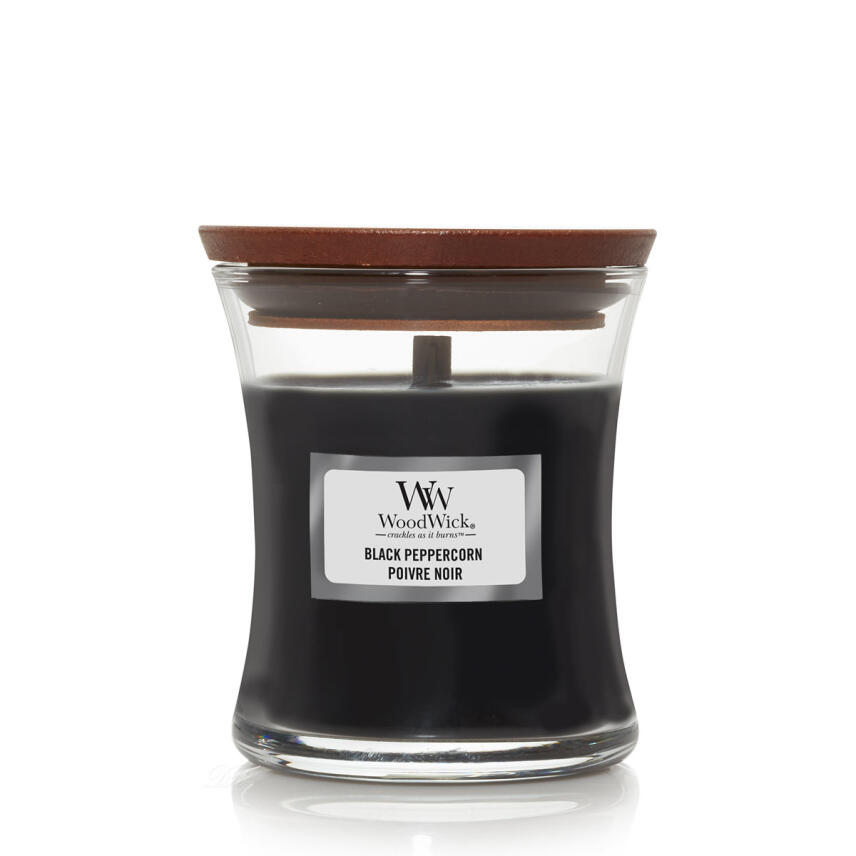 WoodWick Black Peppercorn Kleines Glas Duftkerze 85 g
