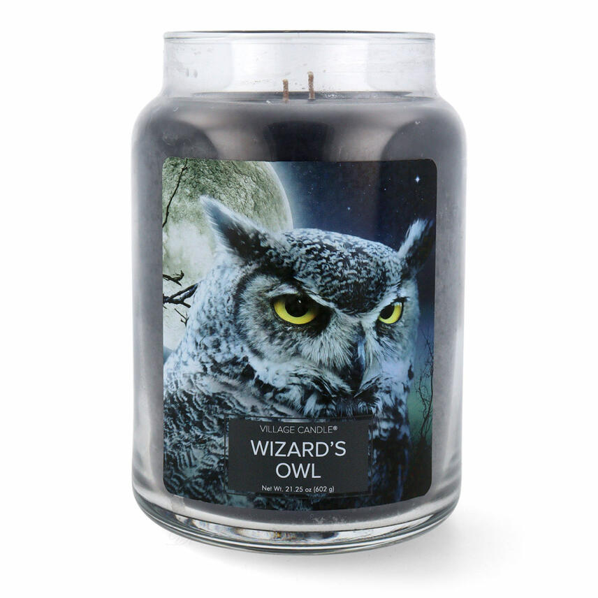 Village Candle Fantasy Fun Wizards Owl Duftkerze Gro&szlig;es Glas 602 g