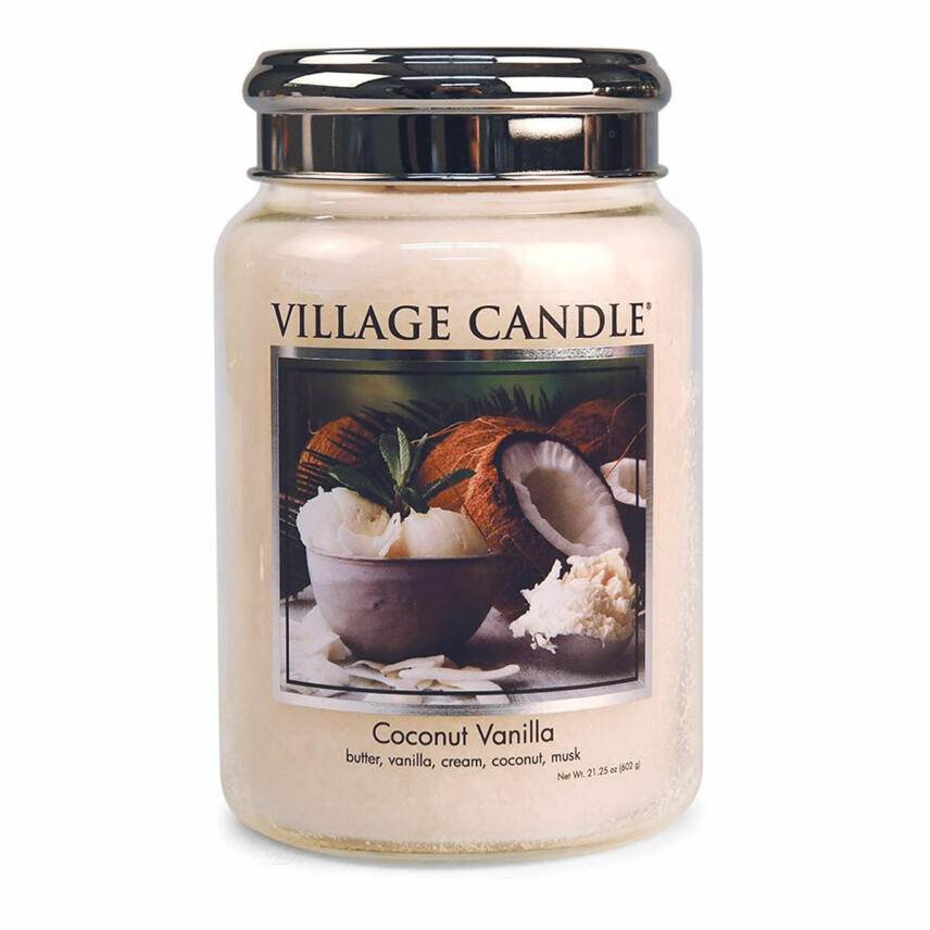 Village Candle Coconut Vanilla Duftkerze Gro&szlig;es Glas 602 g