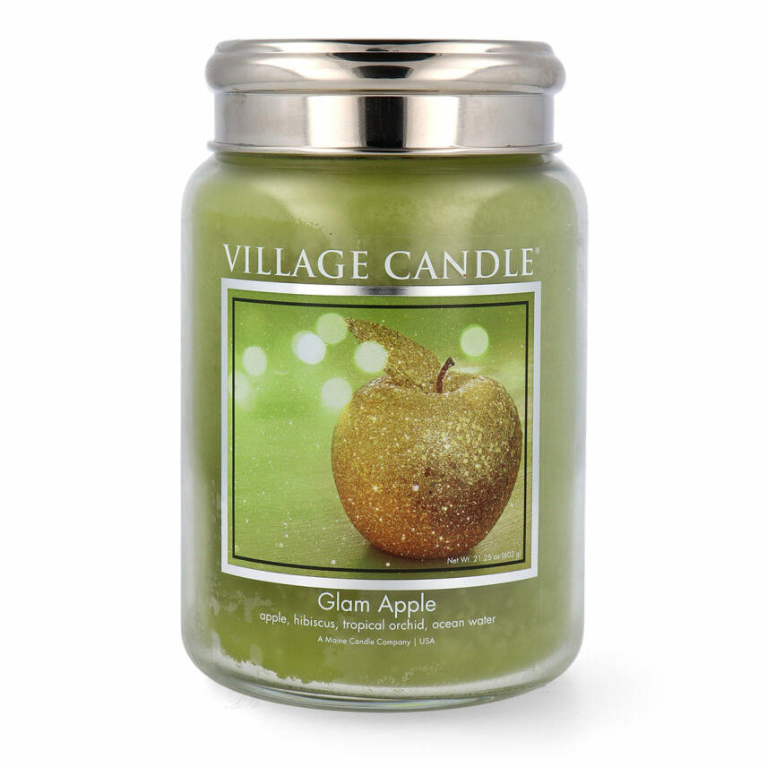 Village Candle Glam Apple Duftkerze Gro&szlig;es Glas 602 g