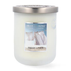 Heart & Home Duftkerze Fresh Linen Großes Glas 340 g