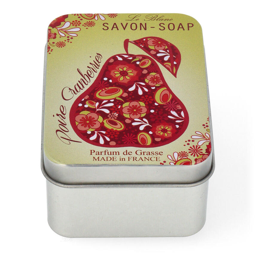 Le Blanc Pear Cranberries Naturseife in Blechdose 100 g