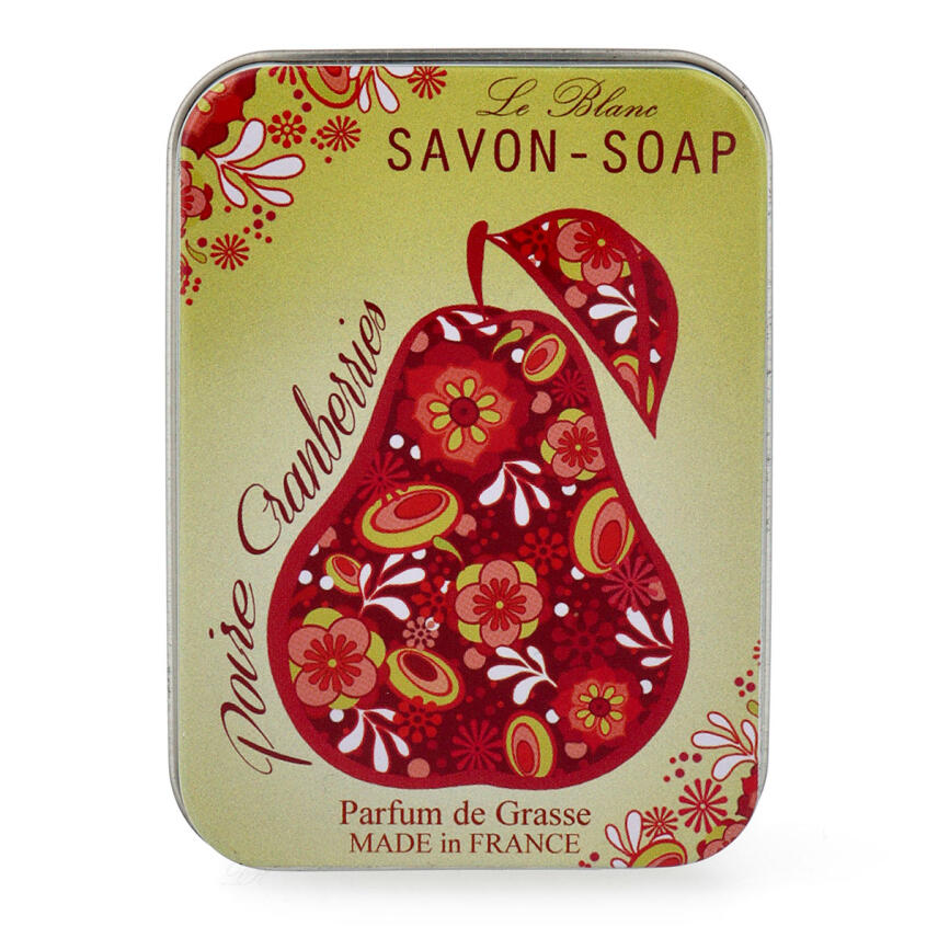 Le Blanc Pear Cranberries Naturseife in Blechdose 100 g