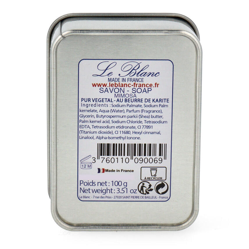 Le Blanc Mimosa Naturseife in Blechdose 100 g
