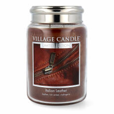 Village Candle Italian Leather Duftkerze Gro&szlig;es...