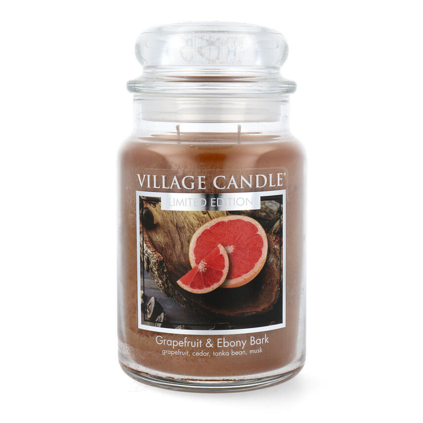 Village Candle Grapefruit &amp; Ebony Bark Duftkerze Gro&szlig;es Glas 626 g