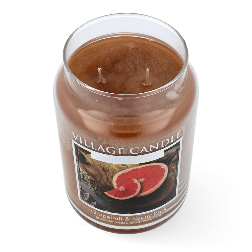 Village Candle Grapefruit &amp; Ebony Bark Duftkerze Gro&szlig;es Glas 626 g