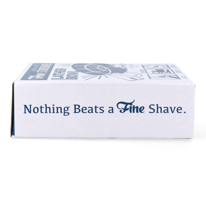 Fine Lather Bowl Keramik Rasierschale blau-weiss