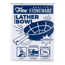 Fine Lather Bowl Keramik Rasierschale blau-weiss