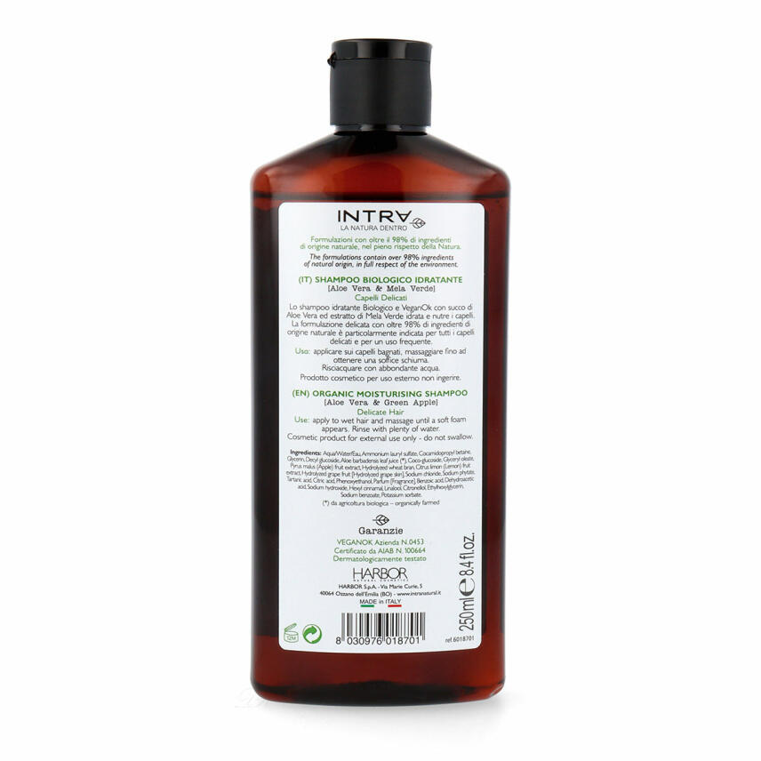 Intra Bio Idratante Aloe Vera &amp; Gr&uuml;ner Apfel Shampoo f&uuml;r feines Haar 250 ml
