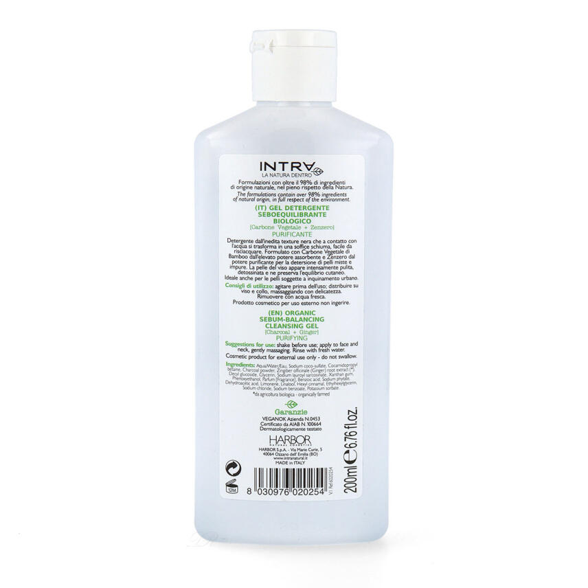 Intra Bio Purificante Kohle &amp; Ingwer Reinigungsgel 200 ml