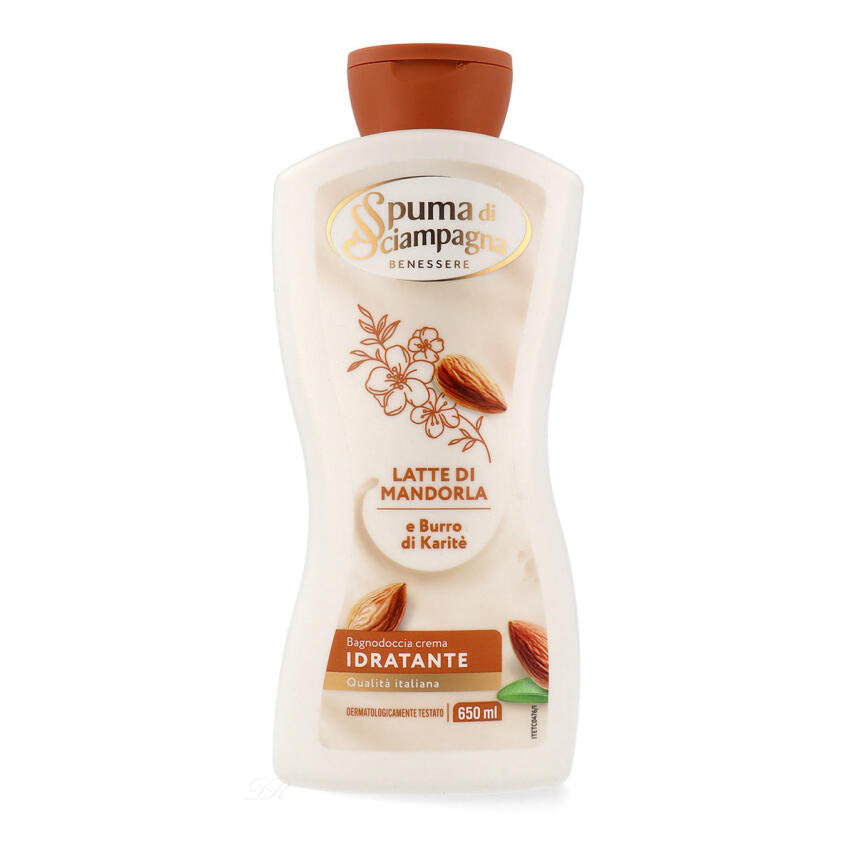 Spuma di Sciampagna Mandelmilch &amp; Karite Butter Badecreme 650 ml - idratante