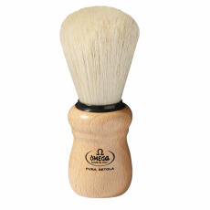 Omega shaving brush 80005 pure bristle with wood handle