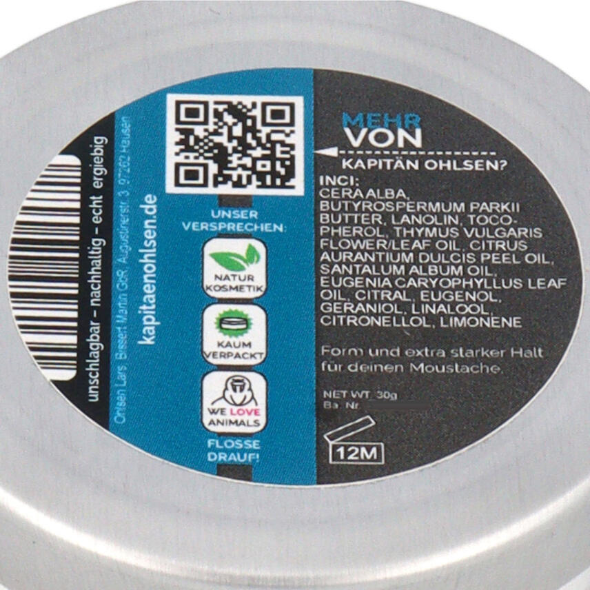 Kapit&auml;n Ohlsens Schnauzer Wachs 30 g