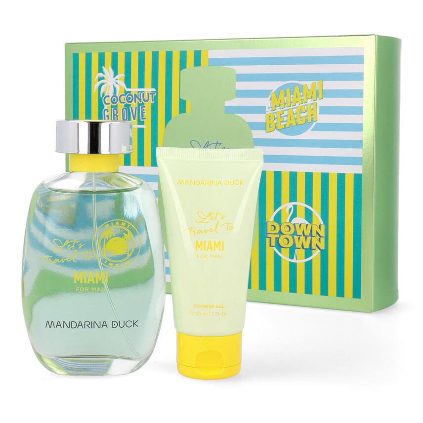 Mandarina Duck Lets Travel to Miami Set for Man Edt 100 ml + Duschgel 50 ml